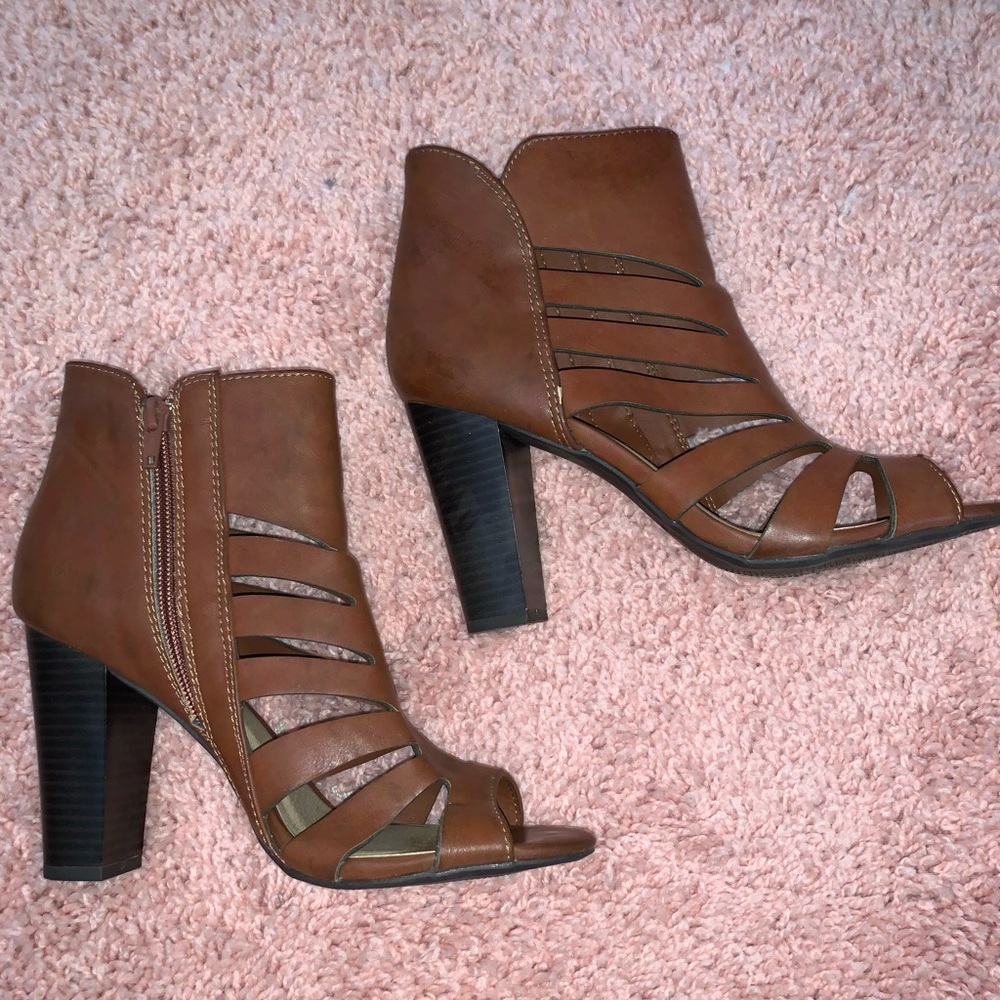 a.n.a. brown cut out heels